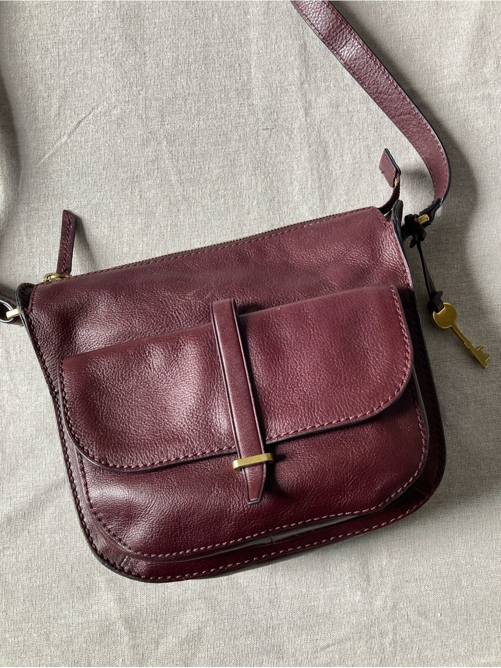 Fossil Ryder Purse Burgundy Leather